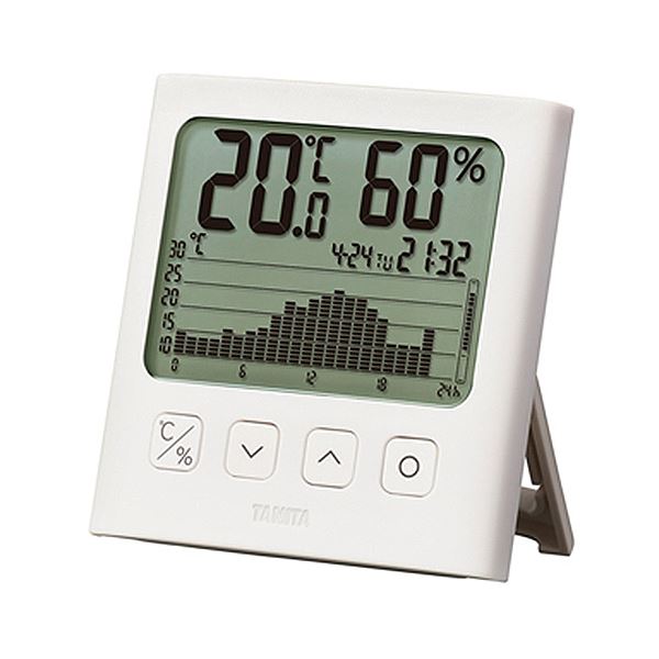 タニタ グラフ付きデジタル温湿度計ホワイト TT-580-WH 1個 送料込！