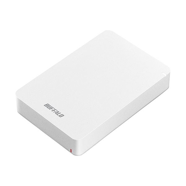 ■サイズ・色違い・関連商品■1TB ブラック■1TB ホワイト■2TB ブラック■2TB ホワイト■4TB ブラック■4TB ホワイト【当ページ】■商品内容●耐衝撃ボディーで不意のアクシデントから守る4TBのポータブルハードディスク。本体色はホワイトです。●万が一の落下からドライブを守るため耐衝撃ボディーを採用しています。衝撃吸収フレーム(板バネ)とトータル8個(2個×4角)の衝撃吸収ゴムが内蔵ドライブをしっかりガードします。●筐体のUSBコネクタ周りを凹ませ、USBケーブルのモールドの一部分も筐体に差し込む構造とすることで、USBコネクタへのストレスを低減して、USBコネクタ故障のリスクを減らします。●故障予測機能【みまもり合図 forポータブル】がハードディスクの健康状態を把握し、商品の劣化が進むとLEDでお知らせします。●パソコンでHDDをロックすると他のパソコンにつないでもロック状態を維持できる【おでかけロック】機能を搭載しました。万が一の紛失時も安心です。■商品スペック色：ホワイト容量：4TBインターフェース：USB3.0 Micro-Bバスパワー：対応動作環境：温度5〜35℃、湿度20〜80%(結露なきこと)対応OS：Windows10/8.1/7、mac OS 10.12〜10.15電源：USBバスパワー寸法：W79.5×D119×H21.5mm重量：250g付属品：USB3.1(Gen1)ケーブル(50cm)、取扱説明書(保証書)保証期間：1年備考：※寸法は本体のみ、突起部除く。※重量は本体のみ。※最新のOS対応状況はメーカーHPでご確認ください。■送料・配送についての注意事項●本商品の出荷目安は【1 - 5営業日　※土日・祝除く】となります。●お取り寄せ商品のため、稀にご注文入れ違い等により欠品・遅延となる場合がございます。●本商品は仕入元より配送となるため、沖縄・離島への配送はできません。【 HD-PGF4.0U3-GWHA 】