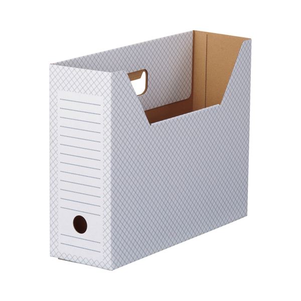 (まとめ) TANOSEE ボックスファイル(ホワイト) A4ヨコ 背幅100mm ブルー 1パック(10冊) 【×10セット】