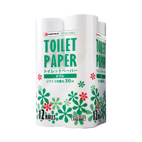 （まとめ） スマートバリュー トイレットペーパーダブル12個 N010J-W-1P【×10セット】 送料無料！