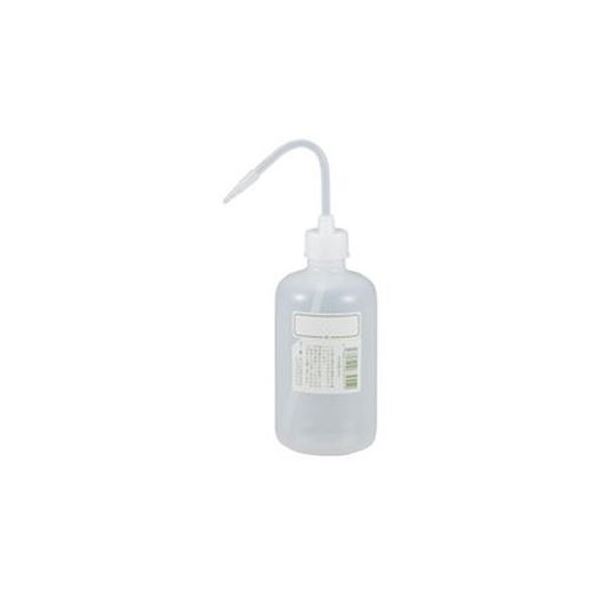 (まとめ)ポリ洗浄瓶(細口ラベル付) 500mL 【×10セット】