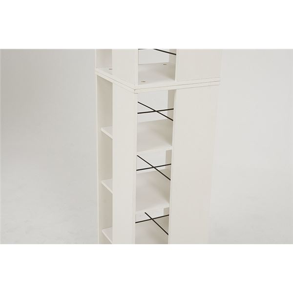 ブックシェルフ 本棚 約幅39.5cm×奥行39.5cm×高さ182cm ホワイト タワー型 回転コミックラック リビング ダイニング【代引不可】 [2]