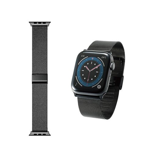 エレコム アップルウォッチ Apple Watch バンド SE 6 5 4 (44mm) SE 3 2 1 (42mm) ステンレス サイズ調整可能 ブラック AW-44BDSSMBK エレコム アップルウォッチ Apple Watch バンド SE 6 5 4 (44mm) SE 3 2 1 (42mm) ステンレス サイズ調整可能 ブラック AW-44BDSSMBK