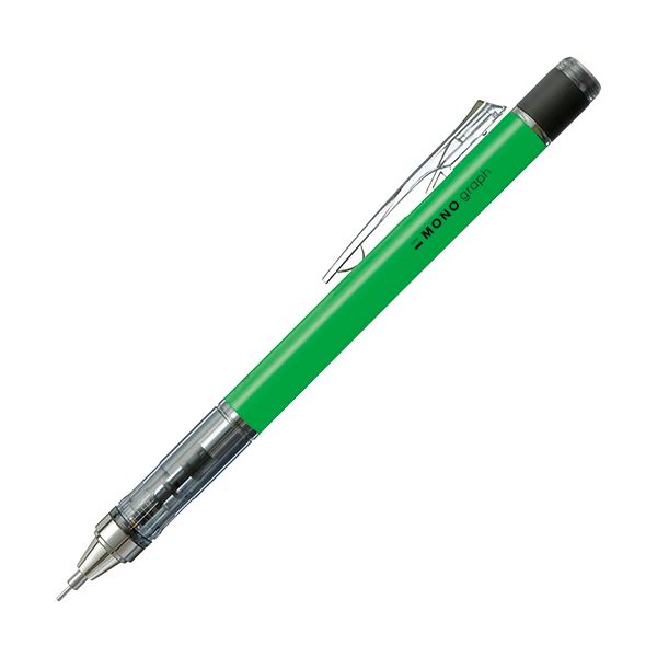 （まとめ） トンボ鉛筆 シャープペンシルモノグラフネオン 0.5mm （軸色：ネオングリーン） DPA-134E 1本 【×10セット】