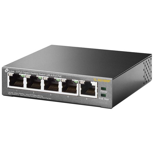 5ポート ギガビット PoE(4ポート) デスクトップ スイッチ TL-SG1005P