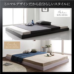 ベッド 低床 ロータイプ すのこ 木製 コンパクト ヘッドレス シンプル モダン ホワイト ダブル ベッドフレームのみ 送料無料！