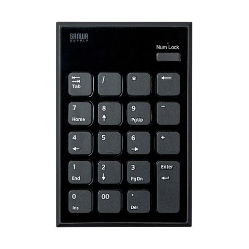 サンワサプライ 静音Bluetoothテンキー ブラック NT-BT23BK 1個 サンワサプライ 静音Bluetoothテンキー ブラック NT-BT23BK 1個