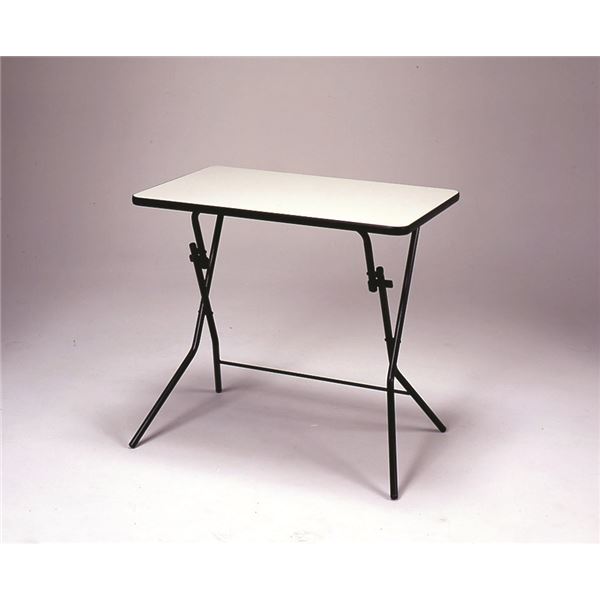 折りたたみテーブル 【幅75cm ニューグレー×ブラック】 日本製 スチールパイプ 【代引不可】