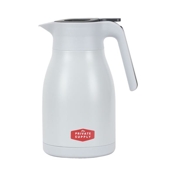 ステンレス ポット/ケトル 【1.5L ライトグレー】 保温 保冷 ワンタッチ蓋 ベストコ サプライ ステンレスジャグ 〔アウトドア〕【代引不可】 送料込！