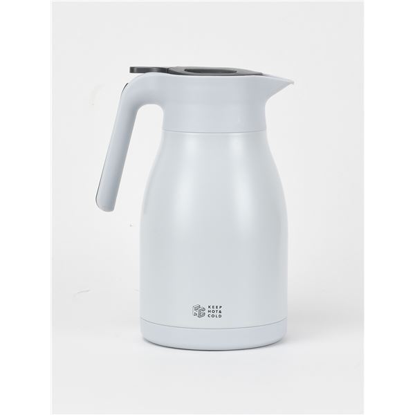 ステンレス ポット/ケトル 【1.5L ライトグレー】 保温 保冷 ワンタッチ蓋 ベストコ サプライ ステンレスジャグ 〔アウトドア〕【代引不可】 送料込！