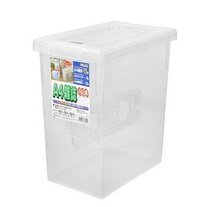 収納ボックス/収納ケース 【A4サイズ クリア】 約幅18.5cm ふた付き 雑誌 いれと庫 〔書斎 オフィス リビング〕