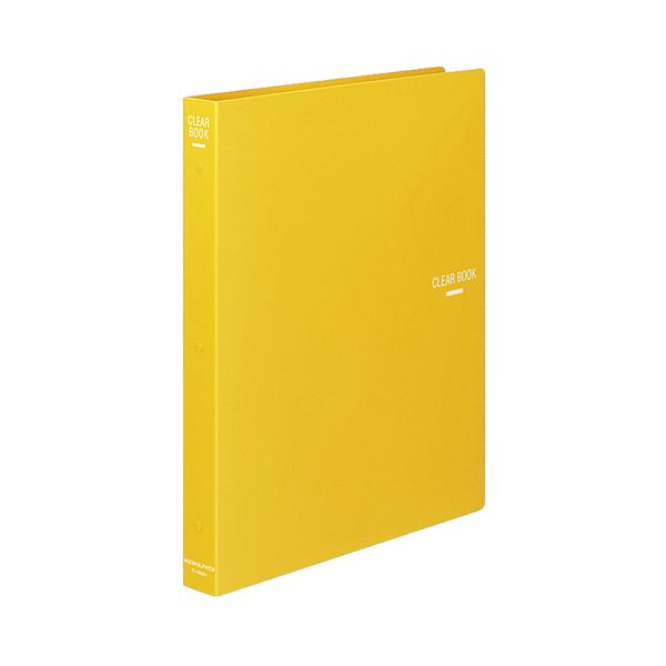 (まとめ) コクヨ クリヤーブック(クリアブック)(替紙式) A4タテ 30穴 23ポケット付属 背幅34mm 黄 ラ-4..