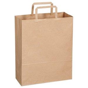 TANOSEE 手提袋 平紐 茶無地・小 1パック(50枚) 　送料込み！