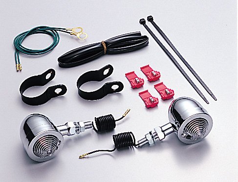 ハリケーン　HA5508C-01 ブレットウインカーkit クリアレンズ 汎用 フレーム/スイングアーム等_φ32～35..