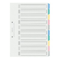 カラー仕切りカード＜PP＞(ファイル用) A4タテ 2穴 5色10山(シキ-P120) 　送料込み！