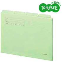 TANOSEE カットフォルダー 4山 A4 グリーン 4冊入(1組)(OSA4-CF4G) 　送料込み！