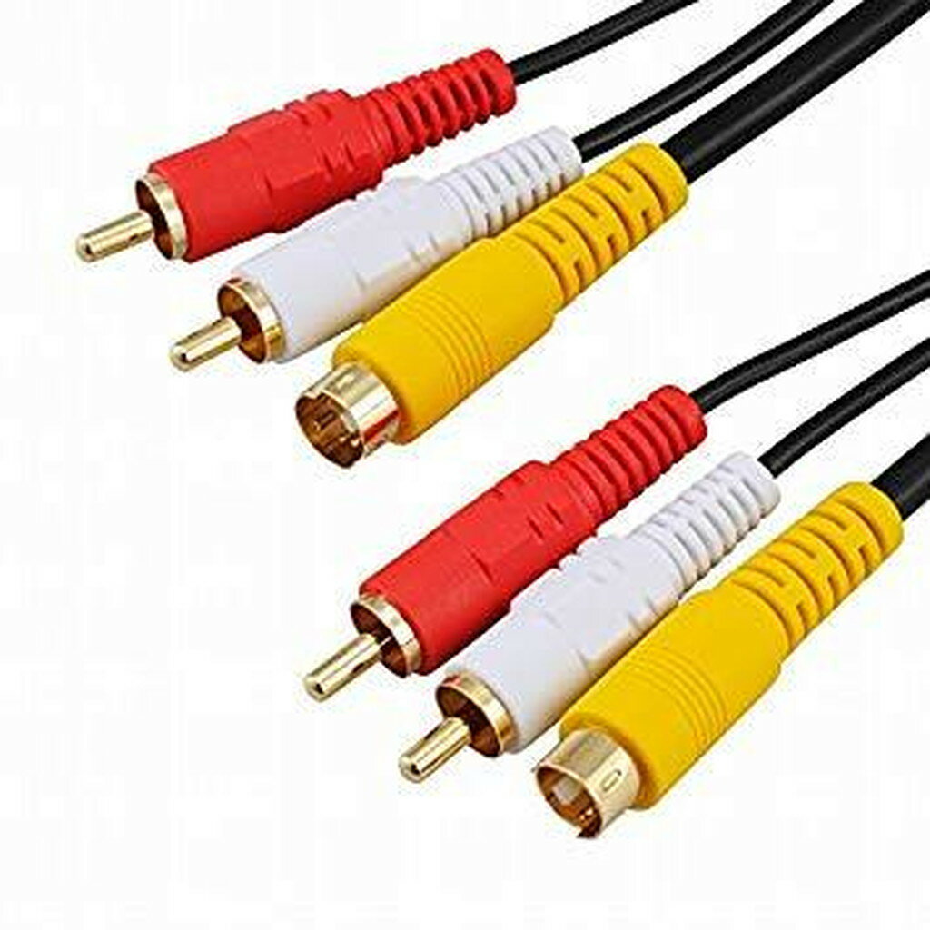 01-5135 S端子付 ビデオ接続コード ピンプラグ×2+S-ピンプラグ×2+S 1m VIS-C10S2R-K