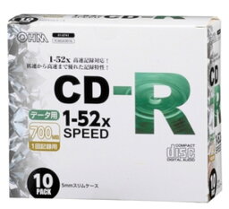 CD-Rデータ用 52倍速 10P スリムケース入り PC-M52XCRD10L