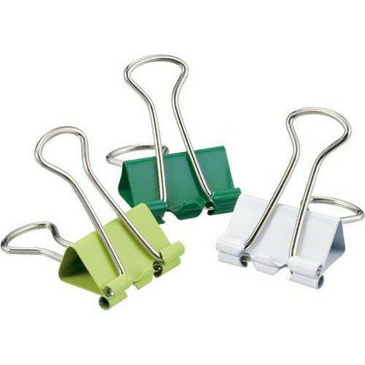 ダブルクリップ 緑色ミックス 小19mm 10個入 送料込み！