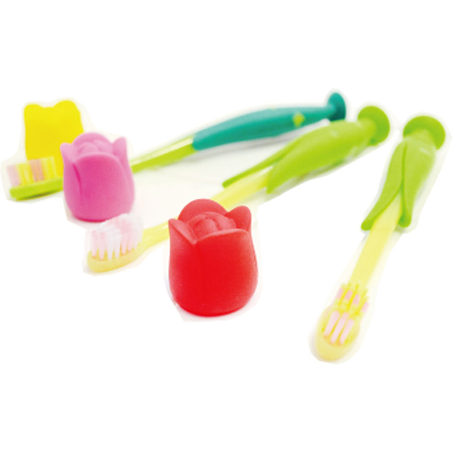 ピタット フロレス チューリップ歯ブラシ 吸盤付 キャンディピンク 1本入 【単品】 送料込み！（北海道・沖縄・離島は別途送料）