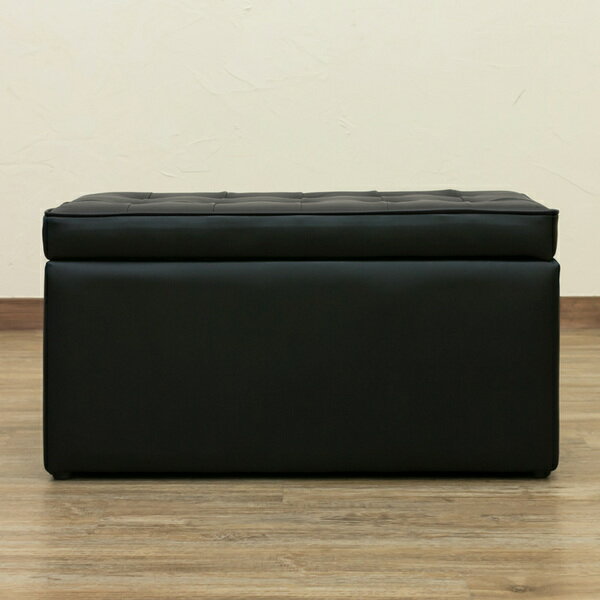 収納付きベンチチェア/スツール 【幅76cm】 ブラック 『CORO』 張り材:合成皮革(合皮) 【完成品】【代引不可】 送料無料! [3]