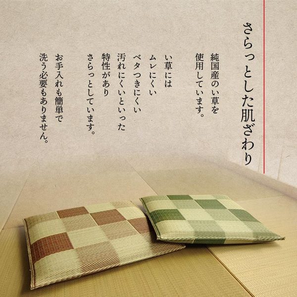 い草 座布団 【織込千鳥 5枚組 ブラウン 約55×55cm×5P】 抗菌 防臭 調湿 日本製 ブロック 〔リビング 来客 和室〕【代引不可】 [3]