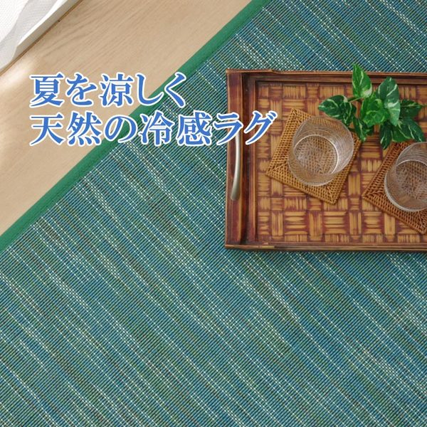 バンブー ラグマット/絨毯 【ブラック 約190×190cm】 竹製 無地 抗菌作用 高耐久性 〔リビング〕【代引不可】 送料無料! [2]
