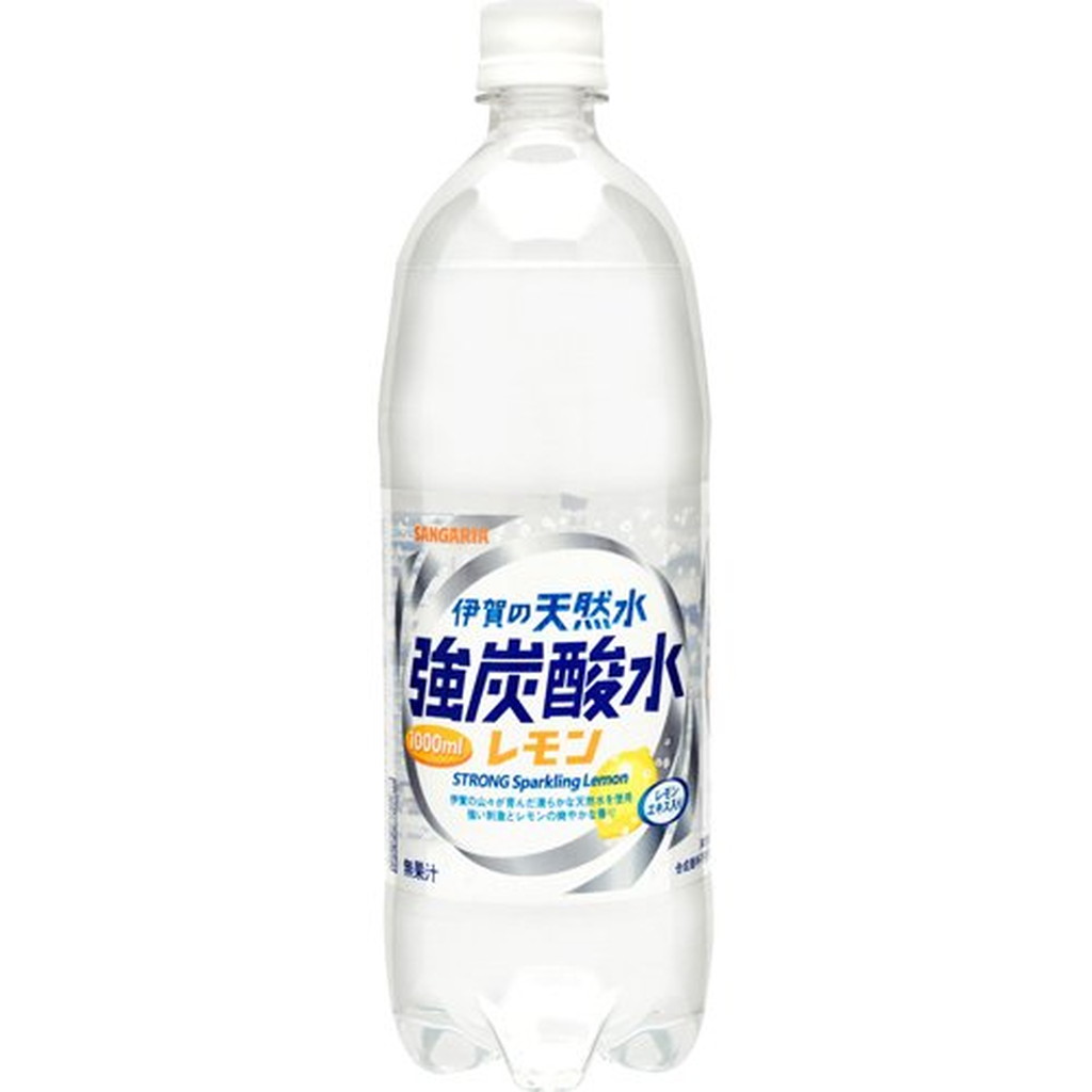 サンガリア 伊賀の天然水強炭酸水 レモン(1000ml*12本入)【伊賀の天然水】