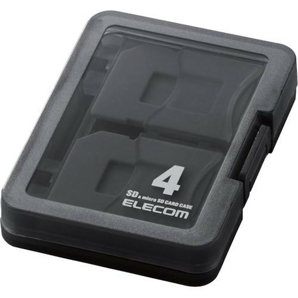 エレコム SDケース 4枚収納 (SDカード1枚+マイクロSDカード3枚) インデックスラベル(1個)