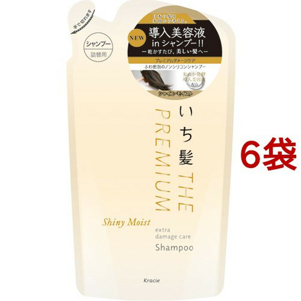 いち髪 プレミアム エクストラダメージケアシャンプー シャイニーモイスト 詰替用(340ml*6袋セット)【いち髪】[ノンシリコン アミノ酸シャンプー ヘアケア 美容室]