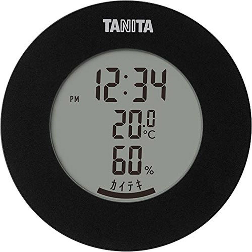 タニタ デジタル温湿度計 ブラック TT-585-BK(1個)【タニタ(TANITA)】[温度計 湿度計 卓上 マグネット 丸型 TT-585 BK]