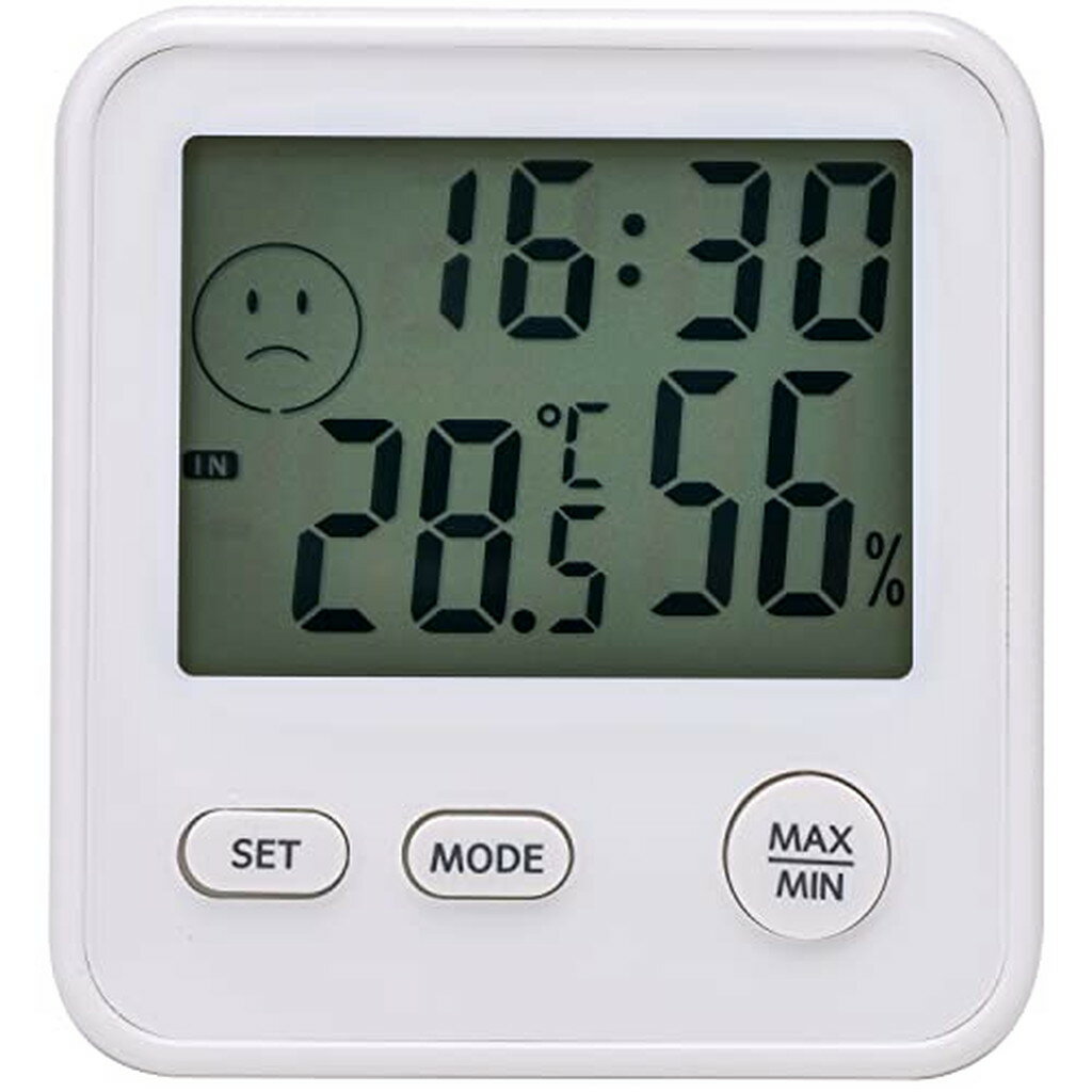 エンペックス デジタルミニ温湿度計・時計 白 TD-8321(1台)【EMPEX(エンペックス)】