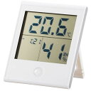 時計付き温湿度計 ホワイト TEM-200-W(1個)【OHM】