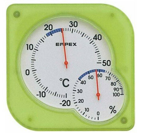 シュクレミディ(midi)温・湿度計 クリアグリーン TM-5603(1個)【EMPEX(エンペックス)】