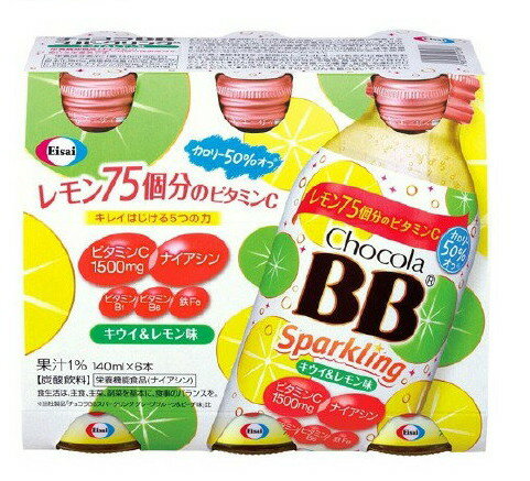 チョコラBBスパークリング キウイ＆レモン味 栄養機能食品(ナイアシン)(140ml*6本入)【チョコラBB】