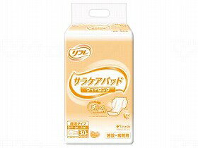 商品名 &nbsp;Gサラケアパッドワイドロング/ケース/- リブドゥ 17707→18082　送料込！ &nbsp;商品説明 ○股下すっきり・おしりゆったりの安心形状○色別プリントシートで見分けがカンタン！○新採用のスピード拡散スリットが尿を素早く拡散し、あふれモレを防ぎます。○お肌にやさしいやわらか透湿性シートがおむつ内の湿気を逃がし、ムレを防ぎます。○パッドを広げるだけで立体ギャザーがしっかり立ち上がり、効果的に横モレを防ぎます。○身体の中心にあわせやすいセンターライン入りであてやすい。○スピード拡散スリットの効果 パッド中央部が谷型に折れて、尿の流れる道ができるので・・・1．パッド全体を使ってムダなく尿を吸収2．広げるだけで谷型形状ができ、誰でも上手にあてられる○全吸収量：800mL位○吸収量の目安：500mL位※吸収量の目安：実際の排尿時に吸収する量の目安を表示しています。透湿タイプ男女兼用長時間ご使用の方、お肌の弱い方に施設・病院用消臭＆ドライマットの快適W効果○全面スピード吸収スピード拡散スリットが尿を前後に拡散し、すばやく吸い込むのであふれモレを防ぎます。○横モレを防ぐパッドを広げるだけで谷折り形状ができ、立体ギャザーがしっかり立ち上がるので、横モレを防ぎます。○やわらか透湿性シート採用 ムレ軽減でお肌にやさしい○おしりゆったり形状おしりゆったり・股下すっきり形状で、パンツタイプやテープタイプとピッタリ合うサイズです。\適用：巾28cm×長さ56cm重量：1531材質：（素材）表面材・・・ポリオレフィン不織布吸水材・・・綿状パルプ／吸水紙／高分子吸水材防水材・・・ポリオレフィンフィルム伸縮材・・・ポリウレタン糸結合材・・・スチレン系エラストマーなど形状：容器包装等詳細：賞味期間：使用方法：（使用方法）（テープタイプと併用して使用する場合）1．身体を横向きにしておむつを図のようにおきます。必ずテープのついている方を背中側にもってきます。2．「サラケアパッド」のプリントがついている方をおむつ側にして、おむつの中央部におき、必ず立体ギャザーの内側に入れてください。3．身体を戻しておむつの上にのせます。背骨の位置と、おむつの中心が合うようにしてください。4．股ぐり部分は立体ギャザーを足の付け根に沿わせ、スキマができないように身体にぴったりあてます。そのあと前部をひっぱり上げます補足情報：医療費控除対象品原産地：日本製--------------------医療費控除対象品原産地：日本製******************・全面スピード吸収 　新採用スピード拡散スリットが尿を前後に拡散し、すばやく吸い込むのであふれモレを防ぎます。 ・横モレを防ぐ 　パッドを広げるだけで谷折り形状ができ、立体ギャザーがしっかり立ち上がるので、横モレを防ぎます。 ・やわらか透湿性シート採用 ムレ軽減でお肌にやさしい ・おしりゆったり形状 　おしりゆったり・股下すっきり形状で、パンツタイプやテープタイプとピッタリ合うサイズです。 ・透湿タイプ ・男女兼用 ・長時間ご使用の方、お肌の弱い方に ・病院・施設用 ・消臭＆ドライマットの快適W効果 ●サイズ／幅28×長さ56cm ●素材／ 　表面材：ポリオレフィン不織布 　吸水材：綿状パルプ／吸水紙／高分子吸水材 　防水材：ポリオレフィンフィルム 　伸縮材：ポリウレタン糸 　結合材：スチレン系エラストマーなど ●吸水量目安／約500cc ●袋入数／30枚 ●日常生活動作レベル／2_介助があると歩ける・座れる ●メーカー品番／17707→18082 ●JANコード／4904585026676 ●メーカー名／リブドゥコーポレーション