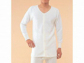 キルト前開き長袖（ラグラン袖）　紳士用/オフホワイト/M 神戸生絲 BM1