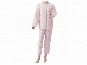 婦人用 楽らくガーゼパジャマ長袖/ローズ/S 神戸生絲 901