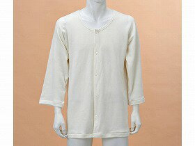 紳士のびのびワンタッチ肌着7分袖（ホック付）/オフホワイト/M～L 神戸生絲 BM5F