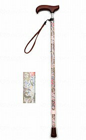 夢ライフステッキ スリムネック伸縮スリムタイプ(柄)/ペールフラワー/ギフトボックス仕様 ウェルファン 009734