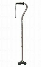 ヒューゴステッキ オフセット多点杖/グレー/- 竹虎 104764