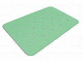 商品名 &nbsp;ダイヤタッチ　穴開きタイプ/グリーン/LH80（穴開き） シンエイテクノ SD10/LH80　送料込！ &nbsp;商品説明 日本一滑らない健康お風呂マット○広い浴槽のお風呂マットに！！○施設の個浴のお風呂にも最適です。○マットの表面と裏面の両側に、連続したダイヤ状にカットしたデザイン模様と特殊配合したゴム材料と相まって今迄のお風呂マットにない素晴らしいすべり止め効果を発揮します。○表面の溝は、すべりにくく、また座ってもお尻にやさしく少し浅く、裏面はすべりにくさのみを追求して溝は深く、すべり止め効果を高めています。○すべりやすい浴槽内と洗い場の両方に使えます。（洗い場で使用する場合は石けんを洗い流して下さい。）1．浴槽の底：浴槽内に敷くだけでマットも足元もすべらないダイヤカット構造。2．洗い場：浴槽から出る時も足元がすべらないダイヤカット構造。（洗い場と両方敷きますとさらに安全です。）○古くなって浴槽底部がザラついたり、元々浴槽底部に凹凸のある浴槽では吸着式のマットの吸盤が付着しない浴槽も多くありますが、浴槽にお湯を張る前でも後でも、単に底に沈めるだけ（自沈式）でどなたにも安心してご使用できます。○マイナスイオンと遠赤外線を発生する新素材セシオンを練り込んでおりますので、身体の新陳代謝の活性化と抵抗力の増進作用・自然治癒力を高めます。また、リラックス効果が期待できます。同時に抗菌・消臭作用があります。○穴あきタイプです。○全周バリアフリー設計幅：50cm長さ：80cm重量：2800材質：（材質）天然ゴム、SBR、EP、セシオン形状：容器包装等詳細：賞味期間：使用方法：補足情報：--------------------驚異的な滑り止め効果を持つゴム製お風呂マット。比重が大きく、浴槽に沈めるだけで、また洗い場には置くだけで使用可能。全周バリアフリー設計でつまづきにくい。マイナスイオン・遠赤外線を発生し、抗菌作用をもつセシオンを配合。沈めやすく引き上げやすい水抜き穴付き。洗う時は中性洗剤を使用し、直射日光を避け、陰干しして下さい。******************日本一すべらない健康お風呂マット 穴あきタイプです。 ・広い浴槽のお風呂マットに！ ・施設の個浴のお風呂にも最適です。 ・マットの表面と裏面の両側に、連続したダイヤ状にカットしたデザイン模様と特殊配合したゴム材料と相まって、今までのお風呂マットにない素晴 らしいすべり止め効果を発揮します。 ・表面の溝はすべりにくく、また座ってもお尻にやさしく少し浅く、また裏面はすべりにくさのみを追求して溝は深く、すべり止め効果を高めていま す。 ・すべりやすい浴槽内と、洗い場の両方に使えます。（洗い場で使用する場合は、石けんを洗い流してください。） 1.浴槽の底：浴槽内に敷くだけで、マットも足元もすべらないダイヤカット構造。 （洗い場と両方敷きますと、さらに安全です。） ・古くなって浴槽底部がザラついたり、元々浴槽底部に凸凹のある浴槽では、吸着式のマットの吸盤が付着しない浴槽も多くありますが、浴槽にお湯 を張る前でも後でも、単に底に沈めるだけ（自沈式）で、どなたにも安心してご使用できます。 ・マイナスイオンと遠赤外線を発生する新素材セシオンを練りこんでおりますので、身体の新陳代謝の活性化と抵抗力の増進作用・自然治癒力を高め ます。また、リラックス効果が期待できます。同時に抗菌・消臭作用があります。 ●サイズ／長さ80×幅50×厚さ0.3cm ●重量／2.8kg ●JANコード／グリーン:4562219582730　ピンク:4562219582778　ブラウン:4562219582792　ブルー:4562219582754 ●メーカー品番／LH80 ●カラー／グリーン　ピンク　ブラウン　ブルー ●メーカー／シンエイテクノ　