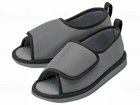 転倒予防シューズ　つま先なし/グレー/3L 竹虎 091306