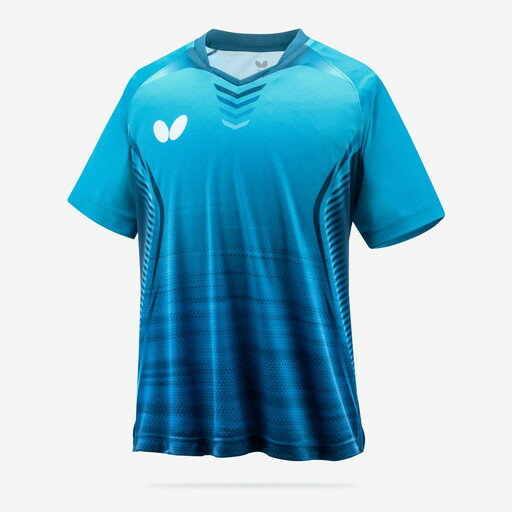 バタフライ Butterfly 卓球 プレイス・シャツ ターコイズブルー(123) SS 46340