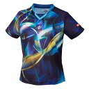 日本卓球 Nittaku 卓球 ウェア(レディース) スカイトリックLD シャツ ブルー(09) S NW-2208