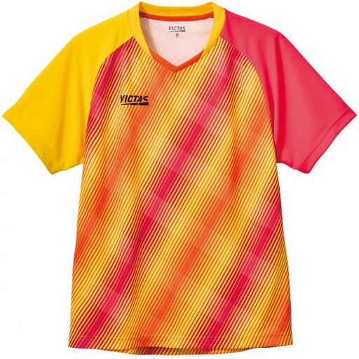 ヴィクタス VICTAS 卓球 バイアスストライプゲームシャツ　イエロー　2XL イエロー(3000) 2XL 612301