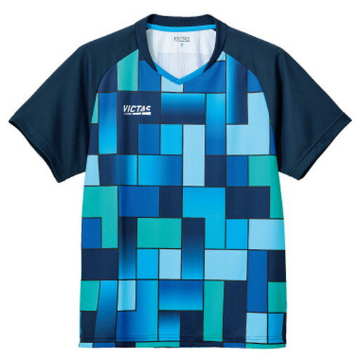 商品名 &nbsp;ヴィクタス VICTAS 卓球 パズル　ゲームシャツ　ネイビー　2XS ネイビー(6000) 2XS 612302 &nbsp;商品説明 ●インパクトのあるブロックパズルをイメージするポップで鮮やかなカラーリングが特徴のゲームシャツ。●SIDE PIPING GPやJOIRE GPとのコーデがおすすめです。●吸汗速乾性に優れた素材を使用したゲームシャツです。●透けにくい生地※1なので、明るい色でも安心して着用できます。●また、抗菌防臭加工※2と高いUVカット機能（UPF50+）を施した素材を使用しているので室内での快適な着心地を保ちます。●※1：透けないことを保証するものではありません。●※2：イヤな臭いの元となる菌の繁殖を抑制します。ウィルス感染（侵入）を防ぐものではありません。●特長：JTTA公認、吸汗速乾、伸縮、UVカット、抗菌、防臭、昇華プリント●サイズ：2XS(着丈61　胸囲92)　XS(着丈63　胸囲96)　S(着丈65　胸囲100)　M(着丈67　胸囲104)　L(着丈69　胸囲108)　XL(着丈71　胸囲112)　2XL(着丈73　胸囲116)　3XL(着丈75　胸囲120)　4XL(着丈77　胸囲124)●素材：ポリエステル100％(バックメッシュドライ)原産国；中国■サイズ・色違い・関連商品サイズや色違いをお探しの場合は、以下からお探し下さい関連商品の検索結果一覧はこちら→　同型番で同色の商品はこちら→　同型番で同サイズ商品はこちら