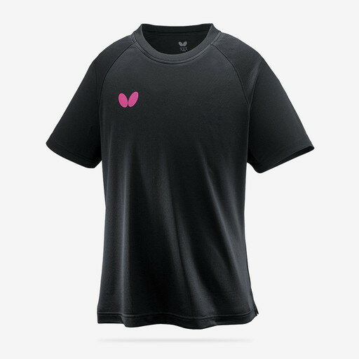 バタフライ BUTTERFLY 卓球 ウェア（ユニ） ウィンロゴ・Tシャツ　II ブラックXロゼ(912) S 46420