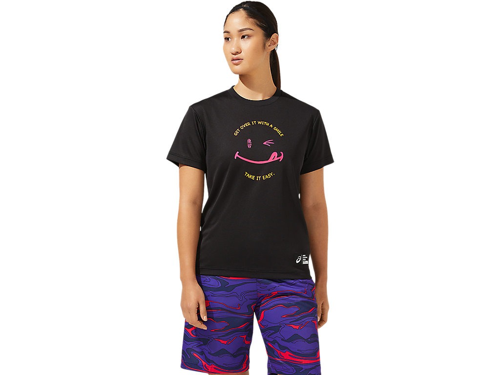 アシックス asics バスケツト W’Sグラフィックショートスリーブトップ PK/ピンクG(001) M 2062A048