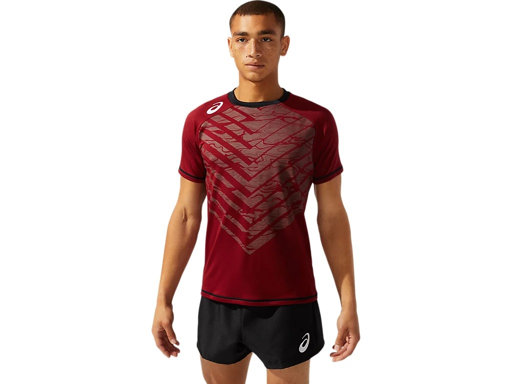 【メール便発送品】アシックス asics ラグビ- プラクティスショートスリーブトップ ビートジユース(600) M 2111B034 ウエア 部活動　クラブ活動
